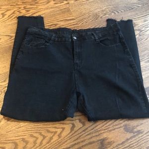 Black plus ripped skinny jeans